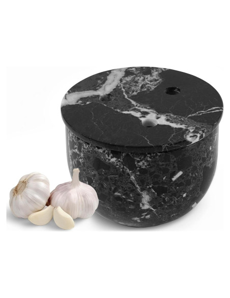 Contenedor de Ajo de Mármol Radicaln 11.4 cm Negro Contenedor de Ajo de Mármol Radicaln 11.4 cm Negro