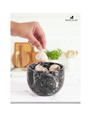 Contenedor de Ajo de Mármol Radicaln 11.4 cm Negro
