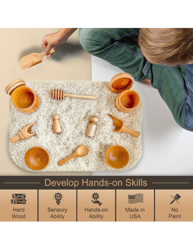 Juego de Herramientas de Madera Infantil Sensory-N-Stuff 10 Piezas