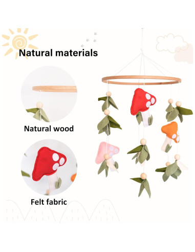 Móvil de Bebé Bosque Sweety Baby Hongo 22.86x49.78cm