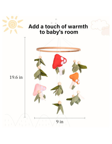 Móvil de Bebé Bosque Sweety Baby Hongo 22.86x49.78cm