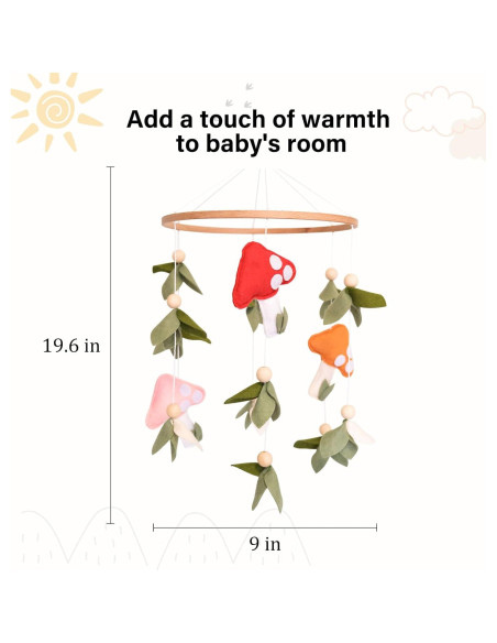 Móvil de Bebé Bosque Sweety Baby Hongo 22.86x49.78cm Móvil de Bebé Bosque Sweety Baby Hongo 22.86x49.78cm