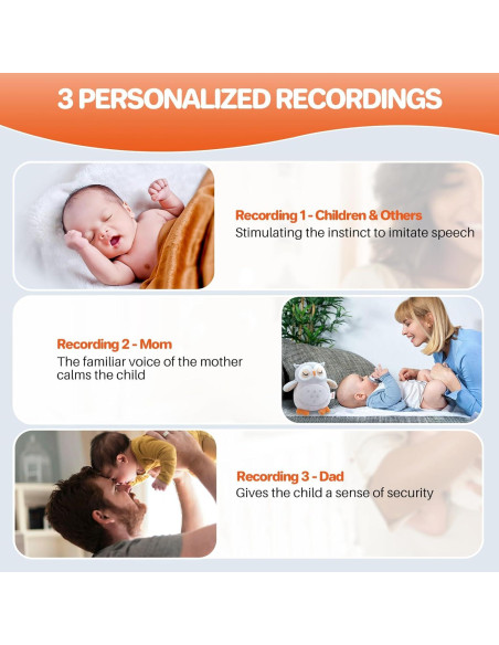 Máquina de Sonido para Bebés FUNYKICH Búho Recargable 12 Sonidos Máquina de Sonido para Bebés FUNYKICH Búho Recargable 12 Sonidos