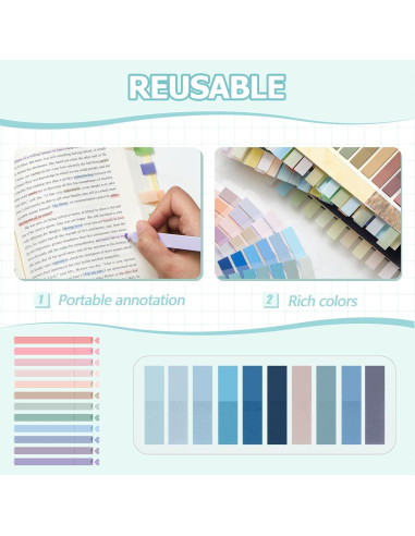 Kit de Anotación MotiMind 1800 Piezas Pestañas y 12 Resaltadores