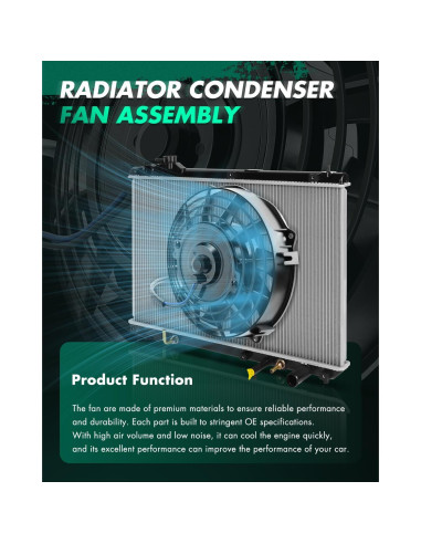 Ventilador de Enfriamiento Radiador SCITOO para Toyota Yaris 2007-2018