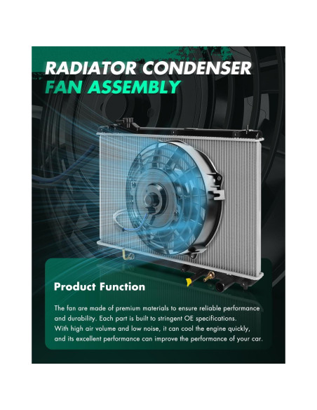 Ventilador de Enfriamiento Radiador SCITOO para Toyota Yaris 2007-2018 Ventilador de Enfriamiento Radiador SCITOO para Toyota Yaris 2007-2018
