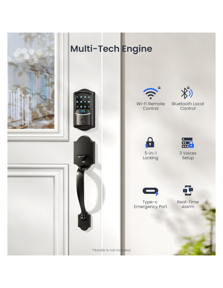 Cerradura Inteligente Veise VE027 con Wi-Fi y Control Remoto Cerradura Inteligente Veise VE027 con Wi-Fi y Control Remoto