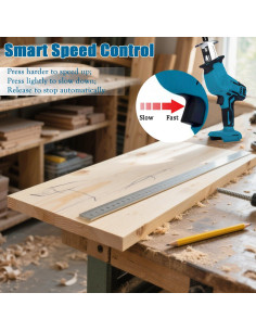 Sierra Recíproca Inalámbrica Yangtzone 18V 0-3000 RPM Azul 2