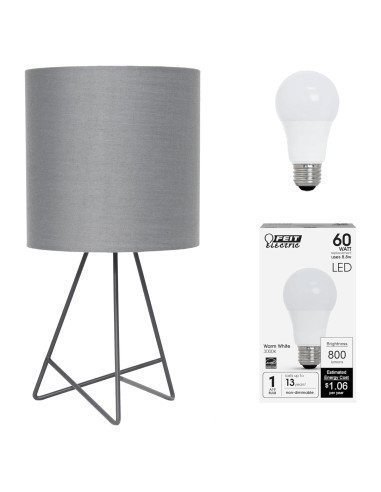 Lámpara de mesa Simple Designs LT2066-GOG-LB gris LED 60W