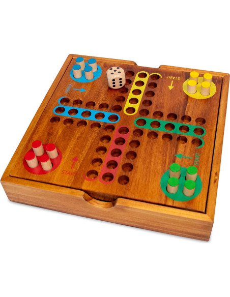 Juego de Viaje Pachisi de Madera BrainCandy - Compacto y Duradero Juego de Viaje Pachisi de Madera BrainCandy - Compacto y Duradero