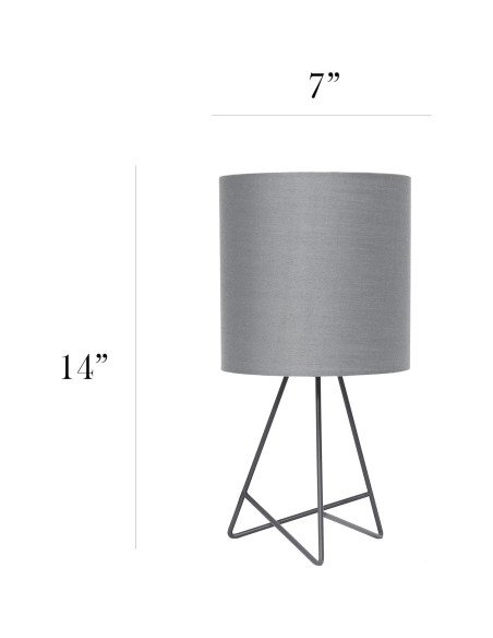 Lámpara de mesa Simple Designs LT2066-GOG-LB gris LED 60W Lámpara de mesa Simple Designs LT2066-GOG-LB gris LED 60W