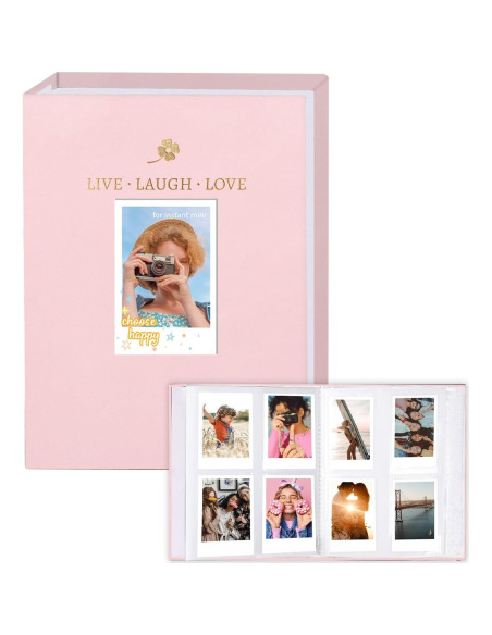 Álbum de Fotos Holoary Rosa 128 Bolsillos para Instax Mini Álbum de Fotos Holoary Rosa 128 Bolsillos para Instax Mini