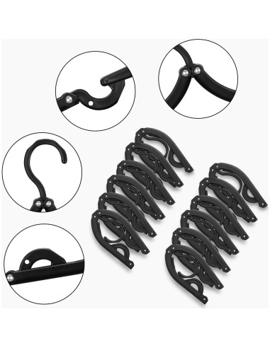 Perchas Plegables de Viaje Heshebuy - 24 Piezas Multifuncionales