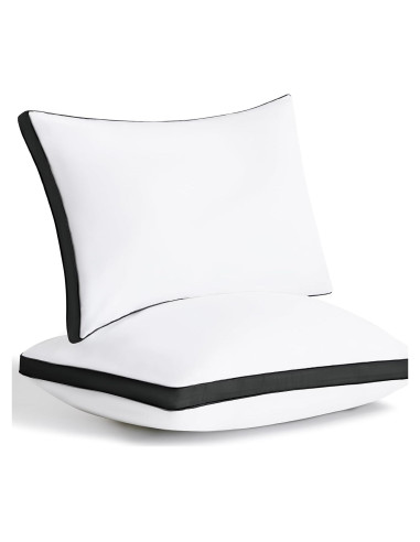 Juego de 2 Almohadas CozyLux Queen Microfibra Suave Negro