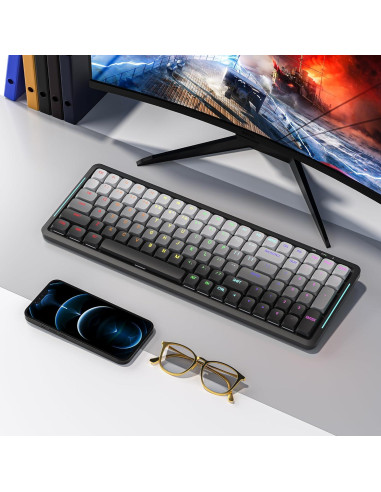 Teclado Mecánico Newmen SK01 Compacto 100 Teclas RGB Inalámbrico