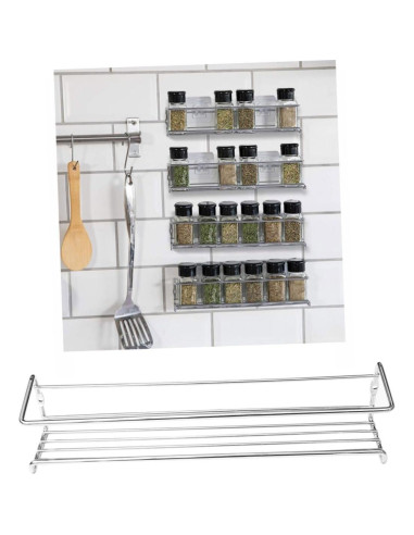 Estante de Almacenamiento de Especias Wakauto Acero Inoxidable 29x6x6cm