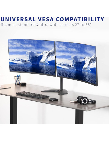 Soporte de Escritorio VIVO STAND-TS38B para 2 Monitores 27-38" Soporte de Escritorio VIVO STAND-TS38B para 2 Monitores 27-38"