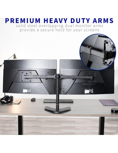 Soporte de Escritorio VIVO STAND-TS38B para 2 Monitores 27-38"