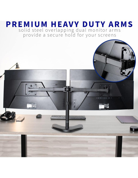 Soporte de Escritorio VIVO STAND-TS38B para 2 Monitores 27-38" Soporte de Escritorio VIVO STAND-TS38B para 2 Monitores 27-38"