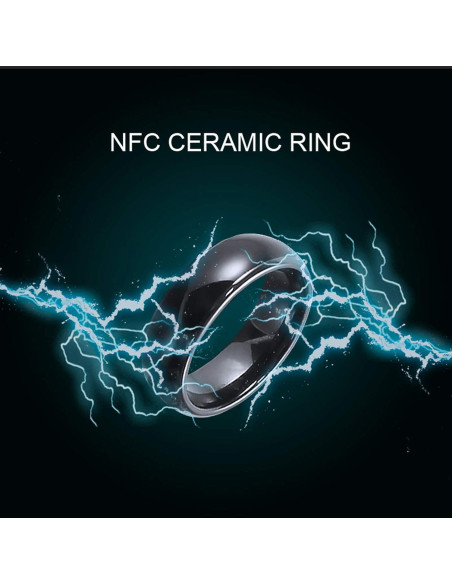 Anillo Inteligente NFC HECERE Cerámico Negro 6mm Tipo 2 Anillo Inteligente NFC HECERE Cerámico Negro 6mm Tipo 2