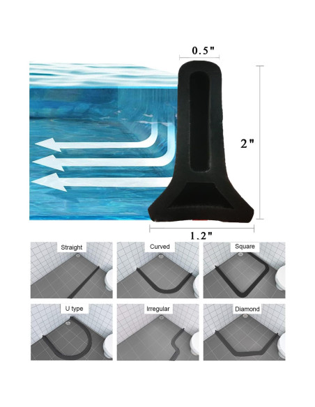Dique de Ducha Plegable Ynotus 100% Goma 1.2cm Alto Negro Dique de Ducha Plegable Ynotus 100% Goma 1.2cm Alto Negro