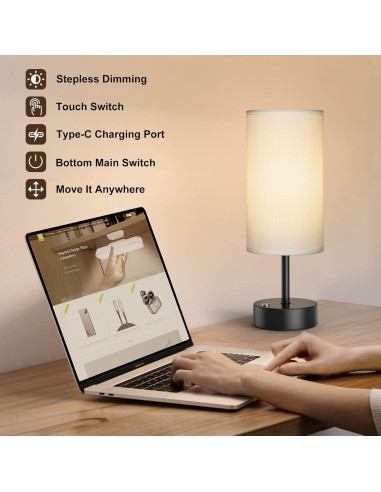 Lámpara de Mesa Inalámbrica ROTTOGOON 32.5cm Regulable