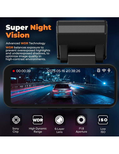 Cámara Dash 4K QzkBoeo F70 con Pantalla IPS 3.2" y Wi-Fi