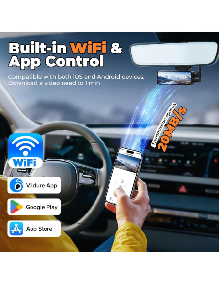 Cámara Dash 4K QzkBoeo F70 con Pantalla IPS 3.2" y Wi-Fi Cámara Dash 4K QzkBoeo F70 con Pantalla IPS 3.2" y Wi-Fi