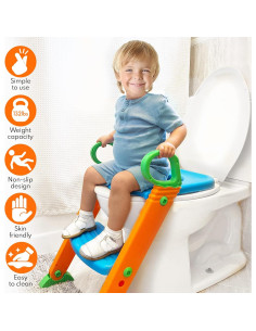 Asiento de Entrenamiento para Baño Alayna PTS-3 Azul/Naranja 2