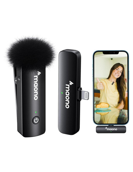 Micrófono Lavalier Inalámbrico MAONO WM600 B1 para iPhone Micrófono Lavalier Inalámbrico MAONO WM600 B1 para iPhone
