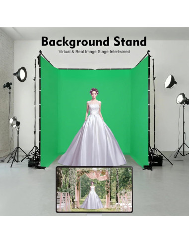 Pantalla Verde Portátil 4x2.4m Fifizoo con Soporte Desmontable
