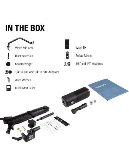 Micrófono XLR Elgato Wave DX, Optimizado para Voz, 0.99 kg Micrófono XLR Elgato Wave DX, Optimizado para Voz, 0.99 kg