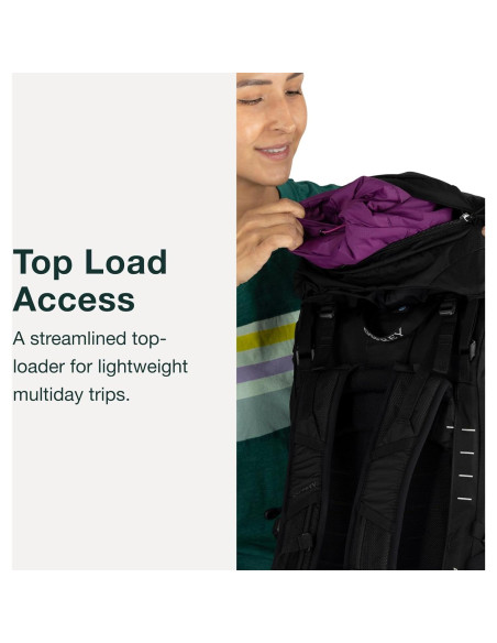 Mochila de Senderismo Osprey Tempest 44L Mujer M/G Negro/Gris Mochila de Senderismo Osprey Tempest 44L Mujer M/G Negro/Gris