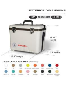 Cooler Engel Drybox 19Qt A Prueba de Fugas Marrón 2
