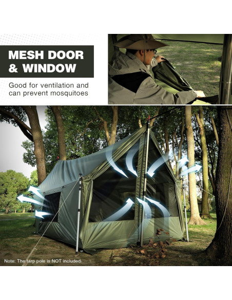 Tienda de Camping REDCAMP 4 Estaciones 3.6x2.0m Verde Militar Tienda de Camping REDCAMP 4 Estaciones 3.6x2.0m Verde Militar