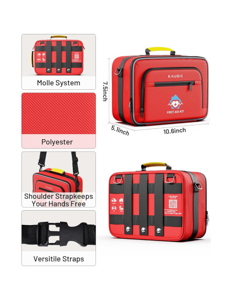 Kit de Primeros Auxilios 500 PCS KAUGIC para Hogar y Viajes Kit de Primeros Auxilios 500 PCS KAUGIC para Hogar y Viajes