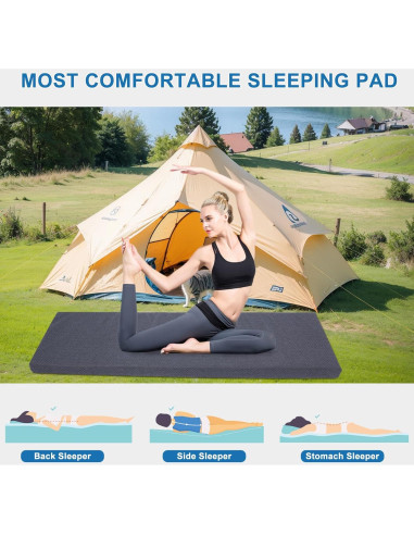 Colchón de Camping FOUXTEL 183x61x7.6 cm Espuma Memoria