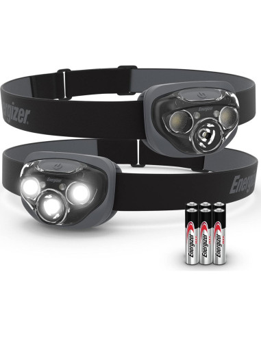 Paquete 2 Lámparas Frontales LED Energizer PRO + Linterna Camping 500 Lúmenes