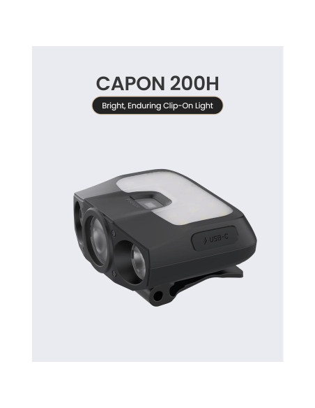 Linterna LED recargable Claymore Capon 200H negra, 1000 lúmenes Linterna LED recargable Claymore Capon 200H negra, 1000 lúmenes