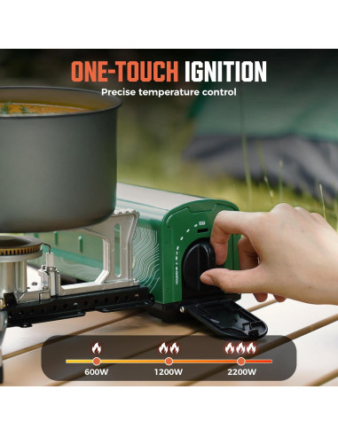 Estufa de Camping Butano Big Horn Outdoors 2200W Plegable