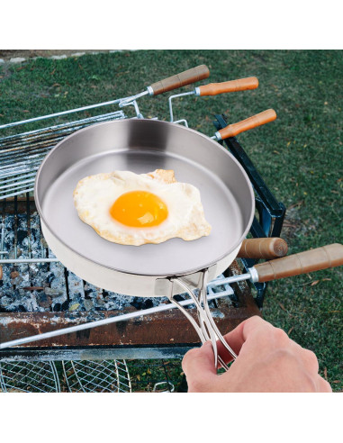Sartén de Camping Acero Inoxidable TOPPERFUN 14.8x3 cm