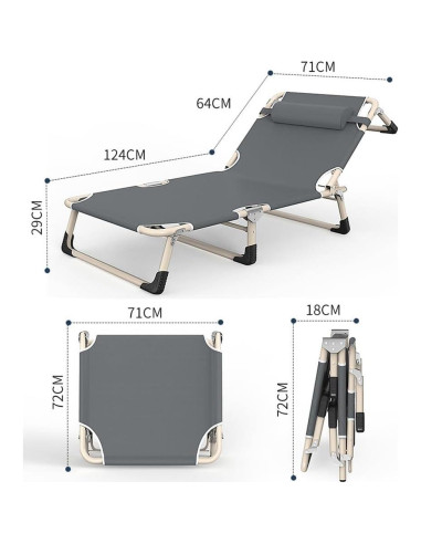 Cama Plegable Portátil WDFYJ Ajustable 4 Posiciones 181kg