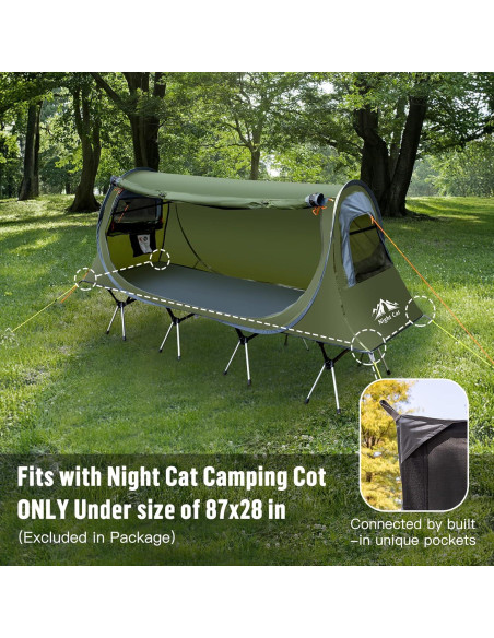 Tienda Pop-up Night Cat para 1 Persona Impermeable 220x73 cm Tienda Pop-up Night Cat para 1 Persona Impermeable 220x73 cm