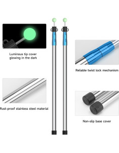 Poste Telescópico SANLIKE para Lona 84-220 cm Acero Inoxidable 2