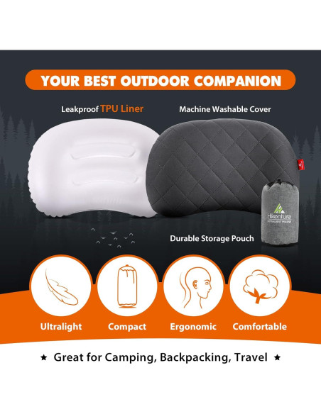 Colchón Inflable Doble Hikenture 200x120 cm con 2 Almohadas Colchón Inflable Doble Hikenture 200x120 cm con 2 Almohadas