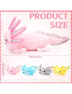 Conjunto de Peluches Axolotl Aoriher 5 Pcs Rosa 60 cm 2
