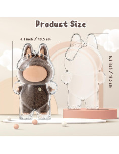 Llave de bolsa transparente LABUBU para muñeca de peluche 2
