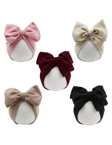 Gorras de Algodón para Bebé DRESHOW 5 Pcs con Lazo Grande