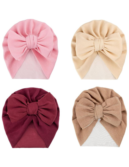 Gorras de Algodón para Bebé DRESHOW 5 Pcs con Lazo Grande Gorras de Algodón para Bebé DRESHOW 5 Pcs con Lazo Grande