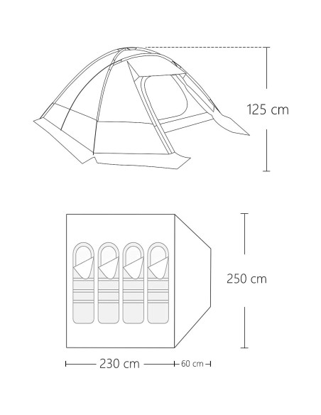Tienda de Camping MOON LENCE para 4 Personas Impermeable Doble Capa Tienda de Camping MOON LENCE para 4 Personas Impermeable Doble Capa